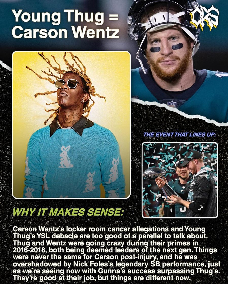 Young Thug and Carson Wentz