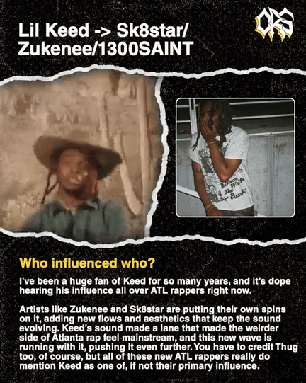 Lil Keed to Sk8star, Zukenee and 1300SAINT